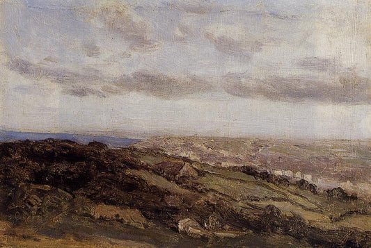 Bologne-sur-Mer, View from the High Cliffs, vintage artwork by Jean-Baptiste-Camille Corot, A3 (16x12") Poster Print