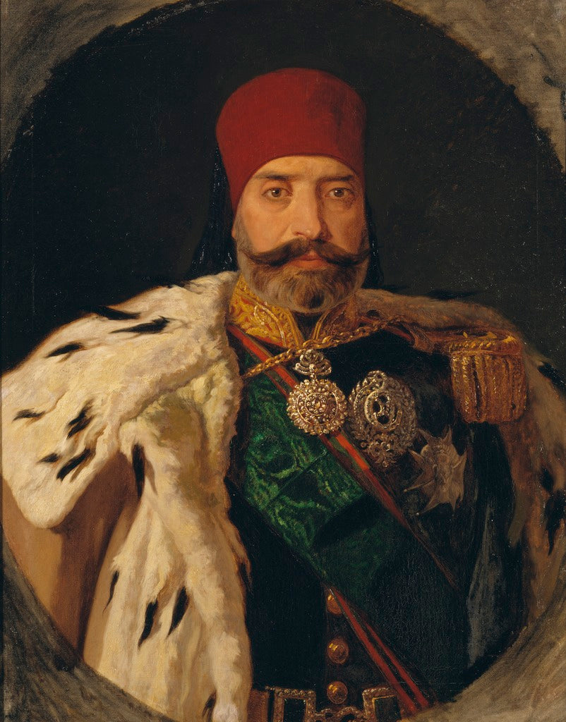 The Bey of Tunis, Sid Muhammed Es Sadok, vintage artwork by Johan Fredrik Hockert, 12x8" (A4) Poster