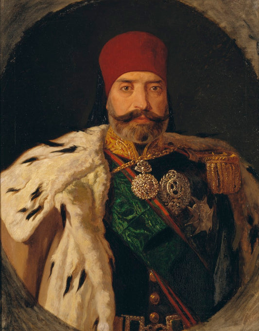 The Bey of Tunis, Sid Muhammed Es Sadok, vintage artwork by Johan Fredrik Hockert, 12x8" (A4) Poster