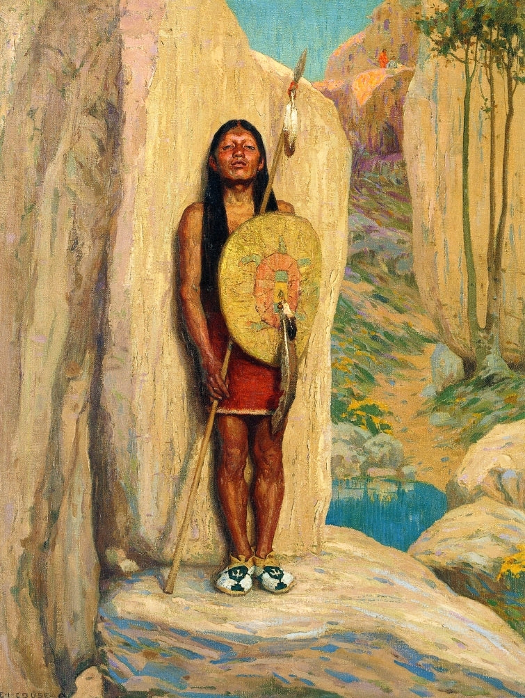The Sentinel, vintage artwork by Eanger Irving Couse, 12x8" (A4) Poster
