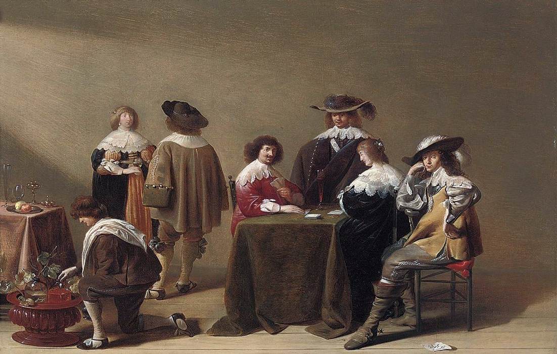 Elegant Company Playing Cards, vintage artwork by Jan Olis, 12x8" (A4) Poster