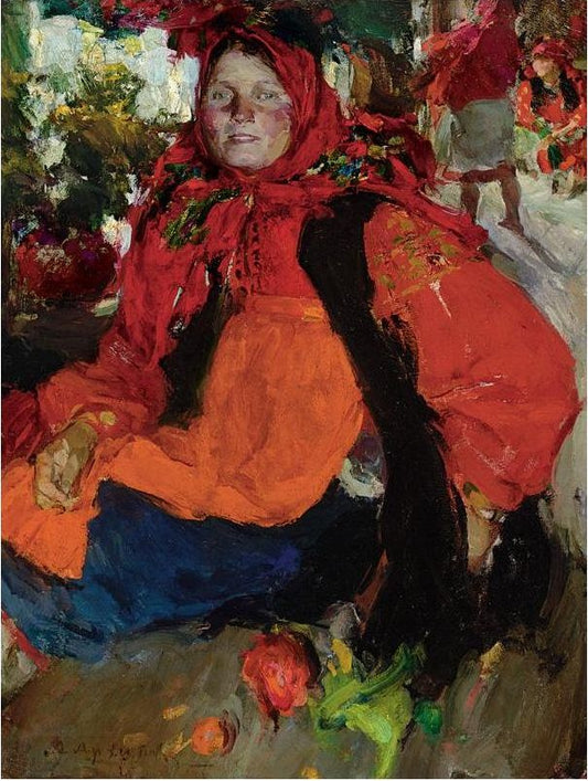 rtrait of a Russian Peasant Girl by Abram Efimovich Arkhipov,A3(16x12")Poster