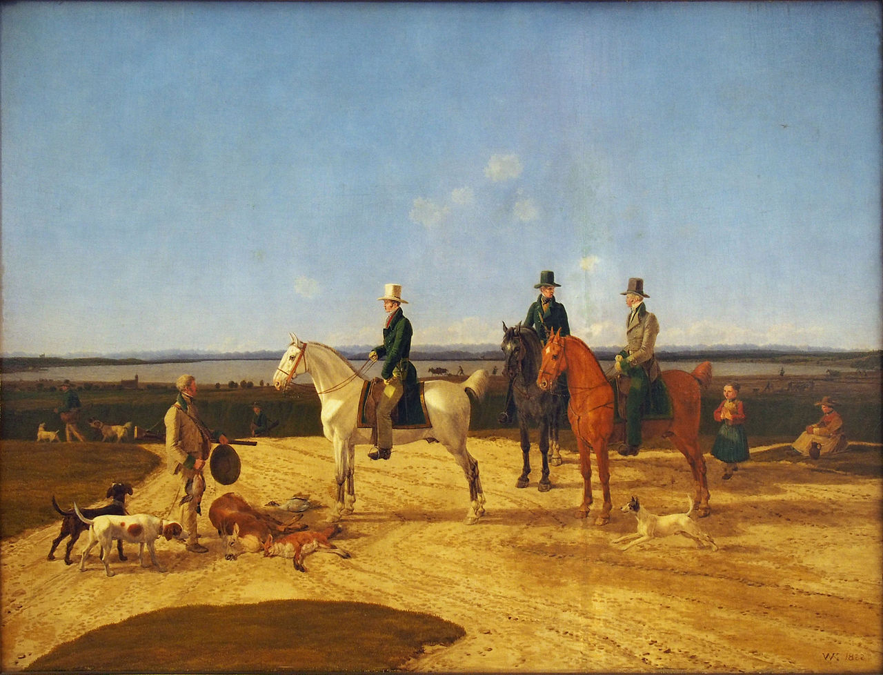Hunter on Horseback in Upper Bavarian Landscape, vintage artwork by Wilhelm von Kobell, 12x8" (A4) Poster