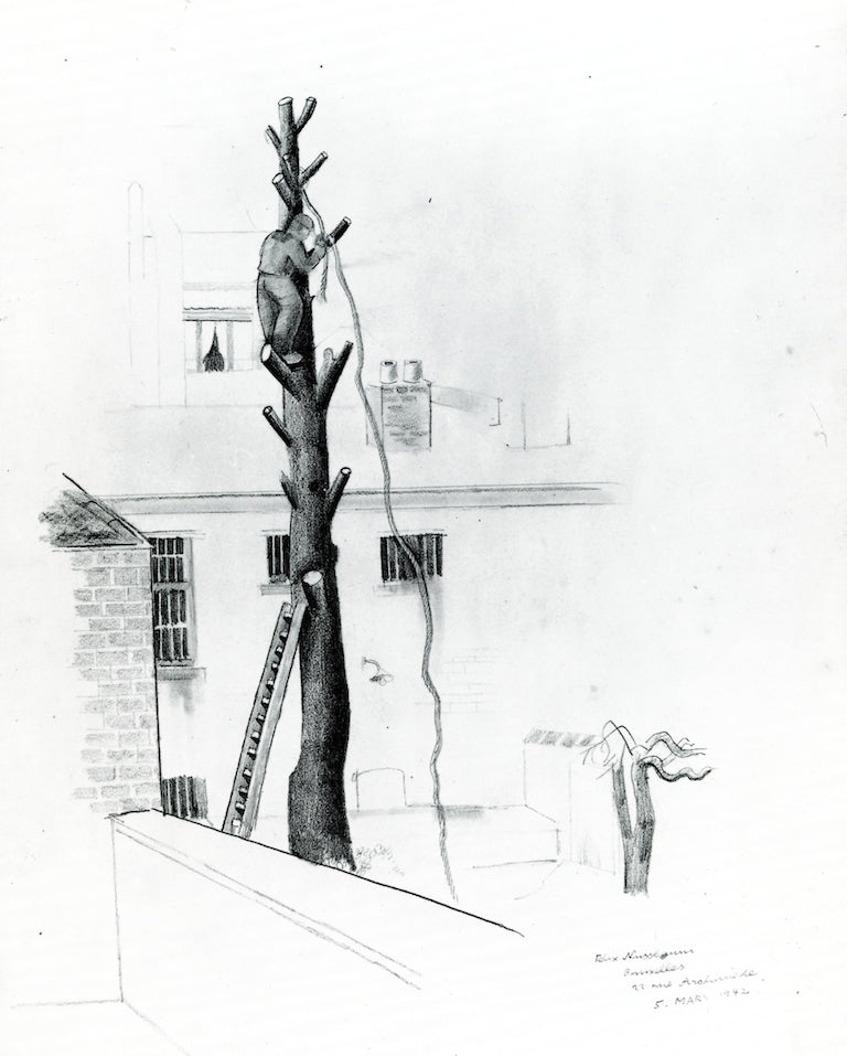 Prison Yard, vintage artwork by Felix Nussbaum, 12x8" (A4) Poster