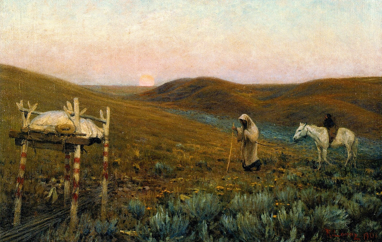 Sunrise Burial, vintage artwork by Richard Lorenz, 12x8" (A4) Poster
