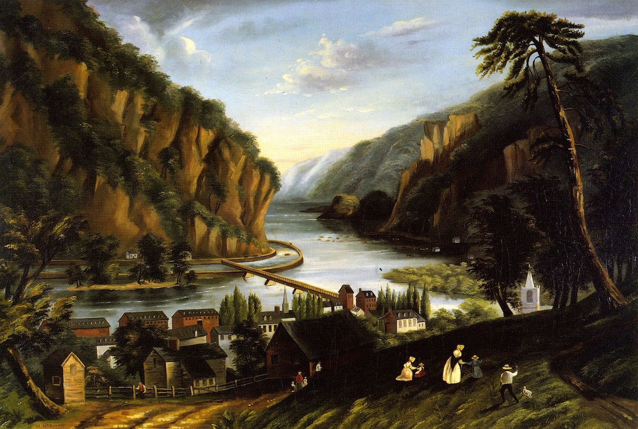 Harper's Ferry, vintage artwork by Henrietta McKenney, 12x8" (A4) Poster