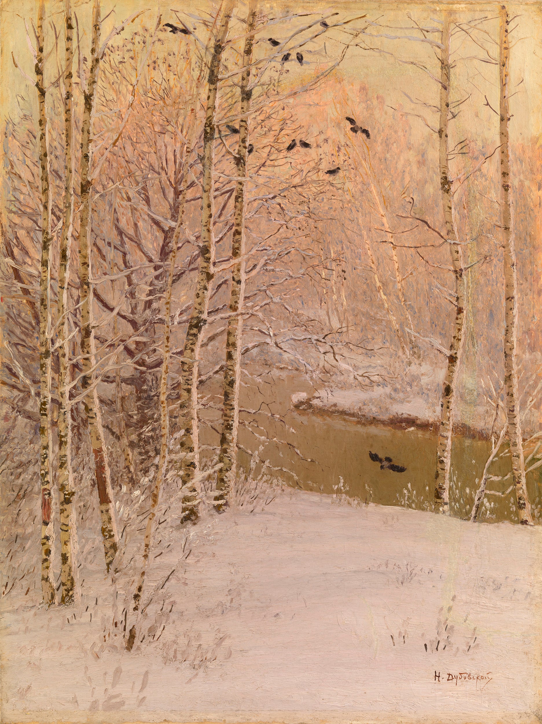 ng through a Wintry Forest by Nikolai Nikanorovich Dubovskoy,A3(16x12")Poster