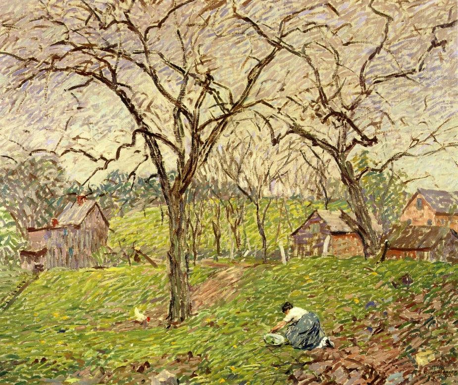 Gathering Greens, vintage artwork by Robert Spencer, 12x8" (A4) Poster