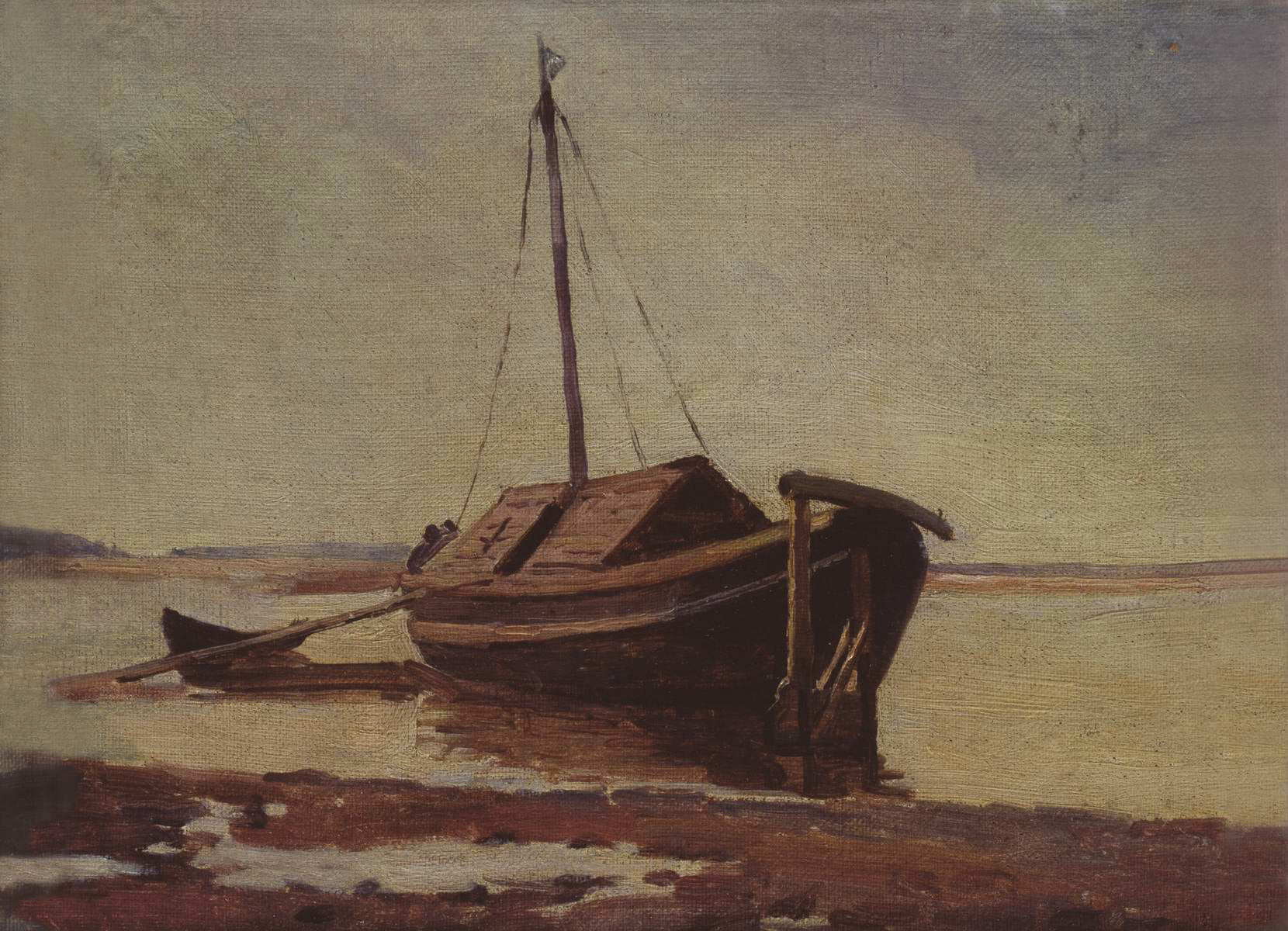 Boat on the Volga by Mikhail Vasilevich Nesterov,A3(16x12")Poster