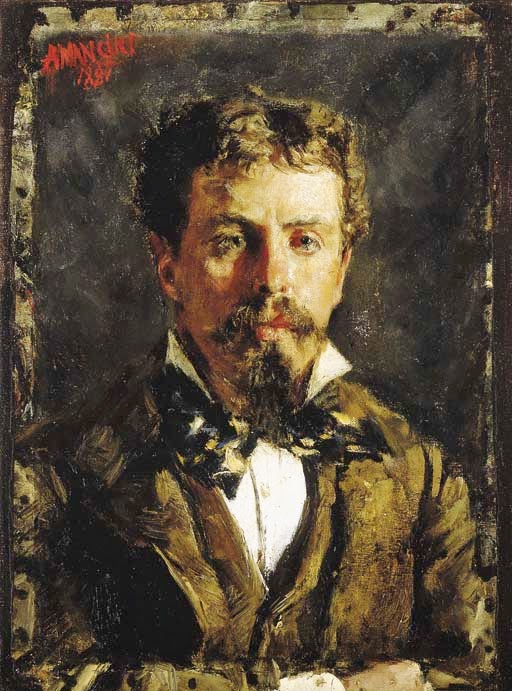 Portrait of a young gentleman by Antonio Mancini,A3(16x12")Poster