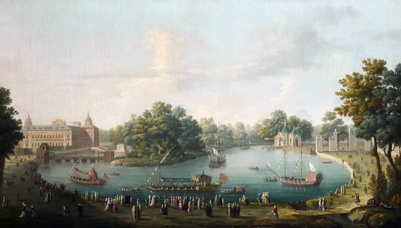 The Royal Palace of Aranjuez from the North-East, vintage artwork by Antonio Joli, 12x8" (A4) Poster