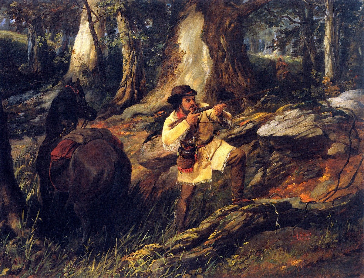 Trapper at Bay, vintage artwork by Arthur Fitzwilliam Tait, A3 (16x12") Poster Print