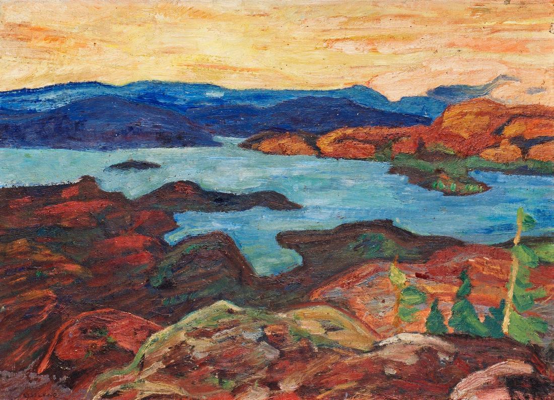 german River (Sommarafton Ångermanalven) by Helmer Osslund,A3(16x12")Poster