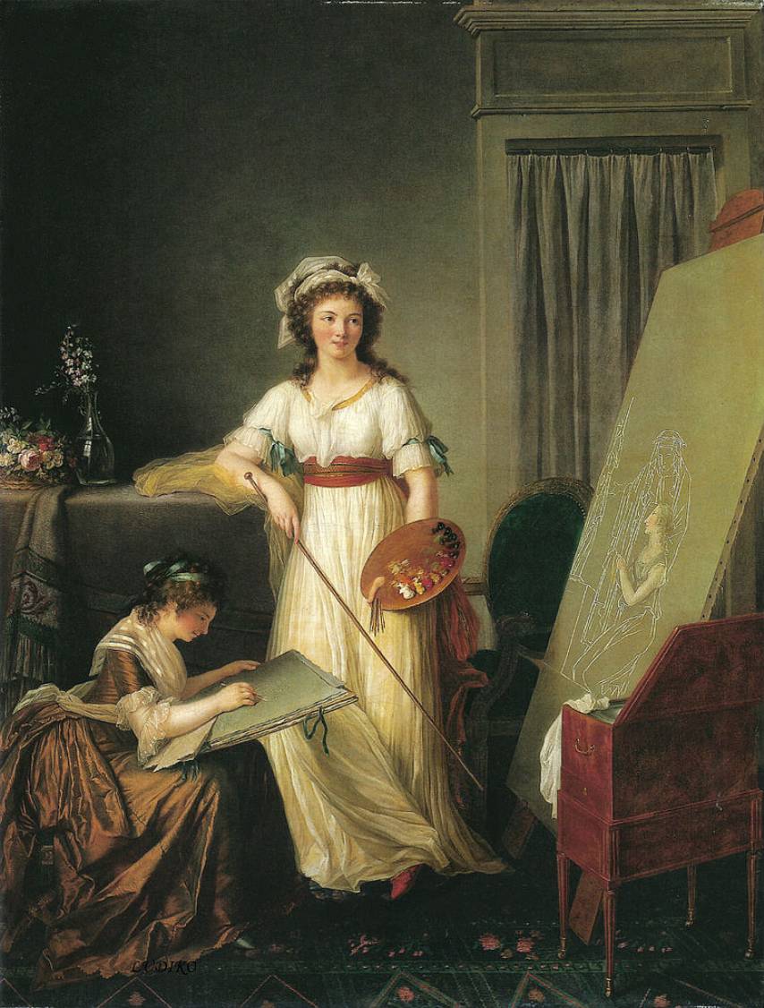 Atelier of the Artist, vintage artwork by Élisabeth Vigee-Lebrun, 12x8" (A4) Poster