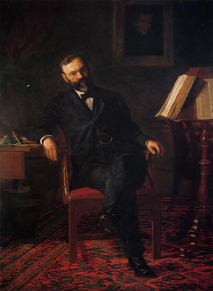 Portrait of Dr. John H. Brinton, vintage artwork by Thomas Eakins, 12x8" (A4) Poster