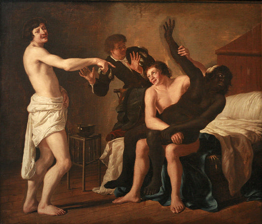 Rape of the Black Girl, vintage artwork by Christiaen van Couwenbergh, 12x8" (A4) Poster