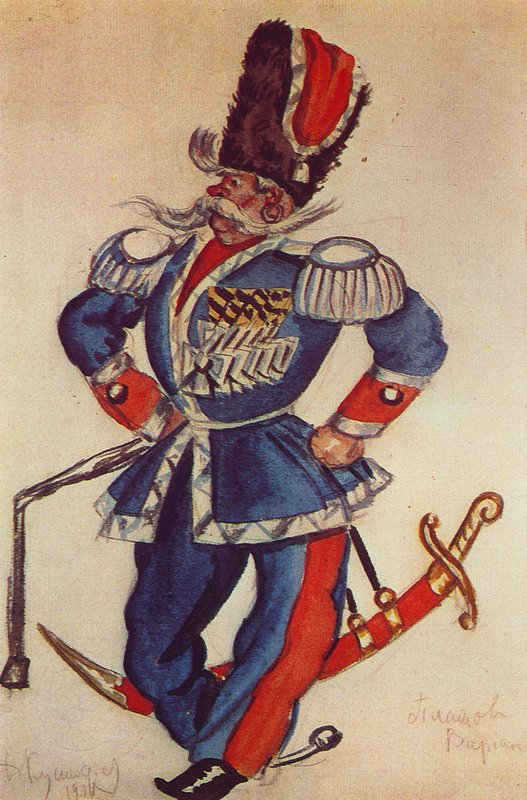 Ataman Platov by Boris Mikhailovich Kustodiev,16x12(A3) Poster