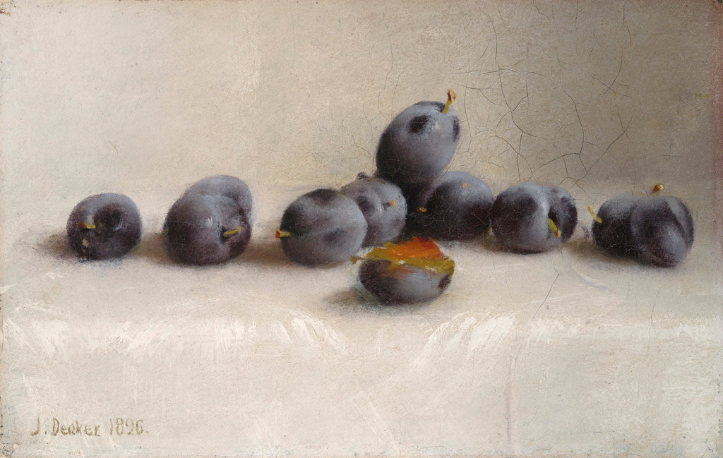 Twelve Plums, vintage artwork by Joseph Decker, 12x8" (A4) Poster