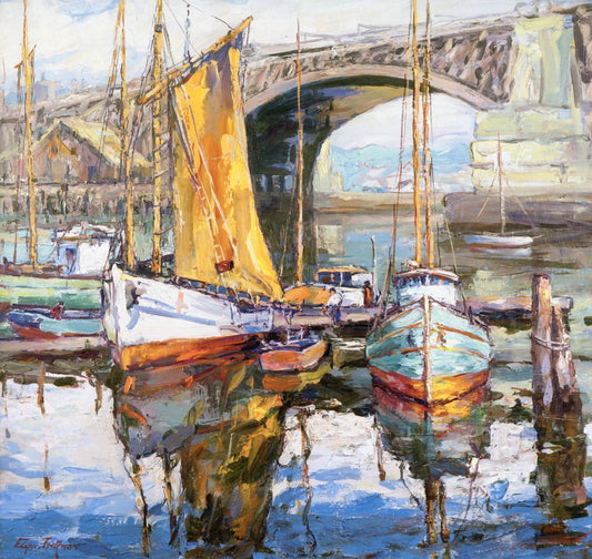 Golden Sail, vintage artwork by Edgar Forkner, 12x8" (A4) Poster