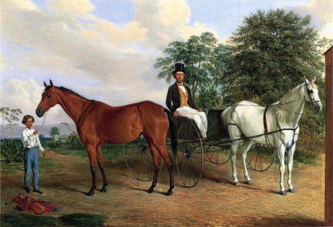 Self Portrait in a Carriage, vintage artwork by Edward Troye, A3 (16x12") Poster Print