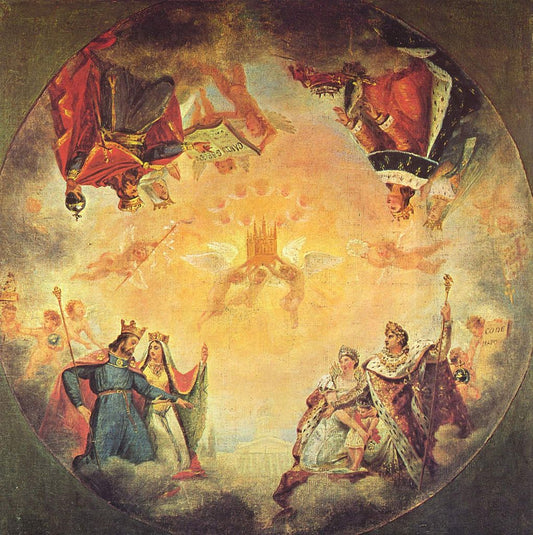 First Sketch for the Dome of the Pantheon, vintage artwork by Antoine-Jean Gros, 12x8" (A4) Poster
