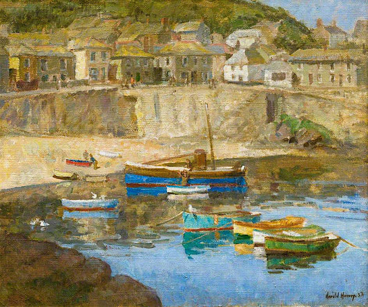 Mousehole Harbour by Harold Charles Francis Harvey,16x12(A3) Poster