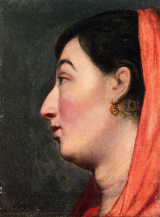 Jewish Head, vintage artwork by Jean-Auguste-Dominique Ingres, 12x8" (A4) Poster