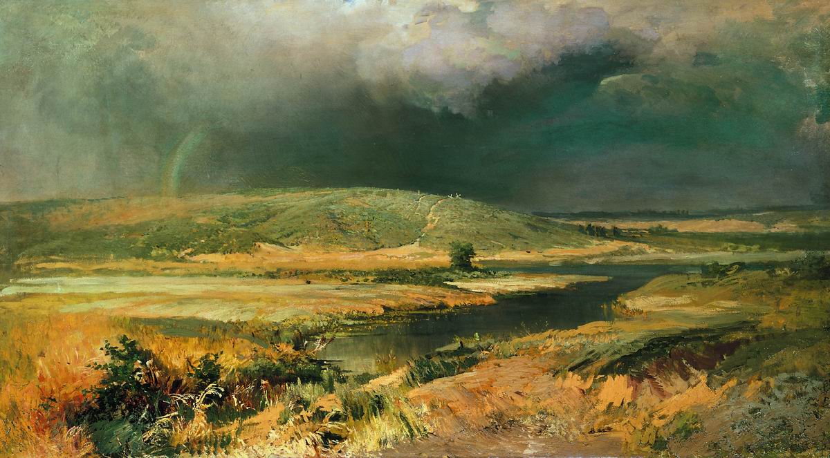 Volga Lagoons, vintage artwork by Feodor Vasilyev, 12x8" (A4) Poster