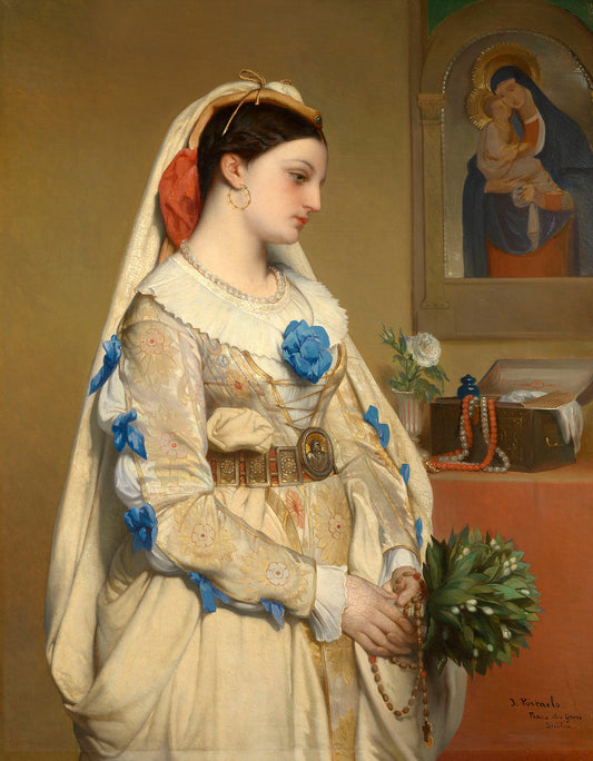 A Sicilian Bride, vintage artwork by Jean-François Portaels, A3 (16x12") Poster Print