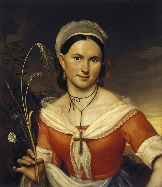 Portrait of Dancer E.A. Teleshova, vintage artwork by Orest Kiprensky, 12x8" (A4) Poster