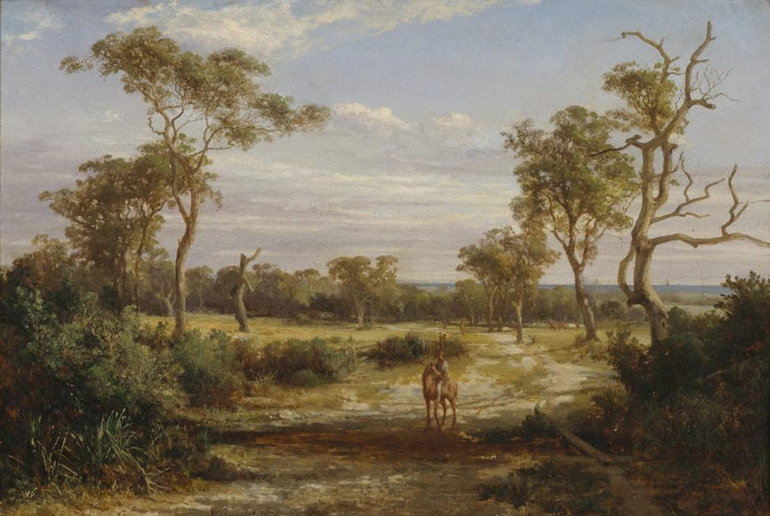 At Dromana, Victoria, vintage artwork by Louis Buvelot, A3 (16x12") Poster Print