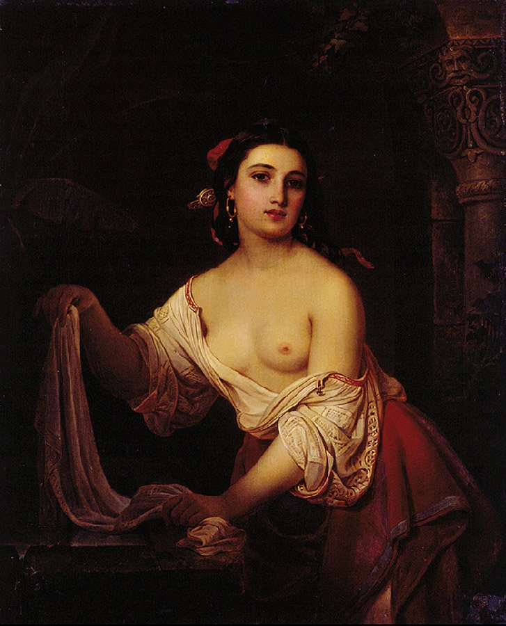 Italian Washerwoman, vintage artwork by Pimen Orlov, A3 (16x12") Poster Print
