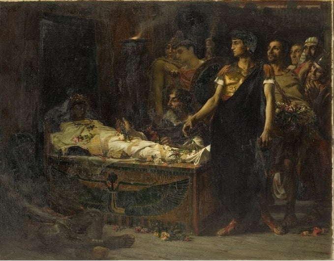 Auguste au tombeau d'Alexandre, vintage artwork by Jean-Eugène Buland, 12x8" (A4) Poster