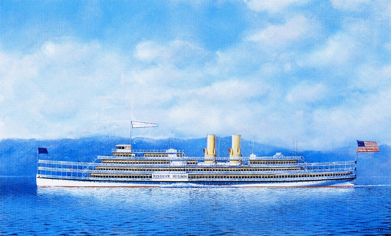 The Albany Dayliner, The Henrick Hudson, vintage artwork by Antonio Jacobsen, 12x8" (A4) Poster