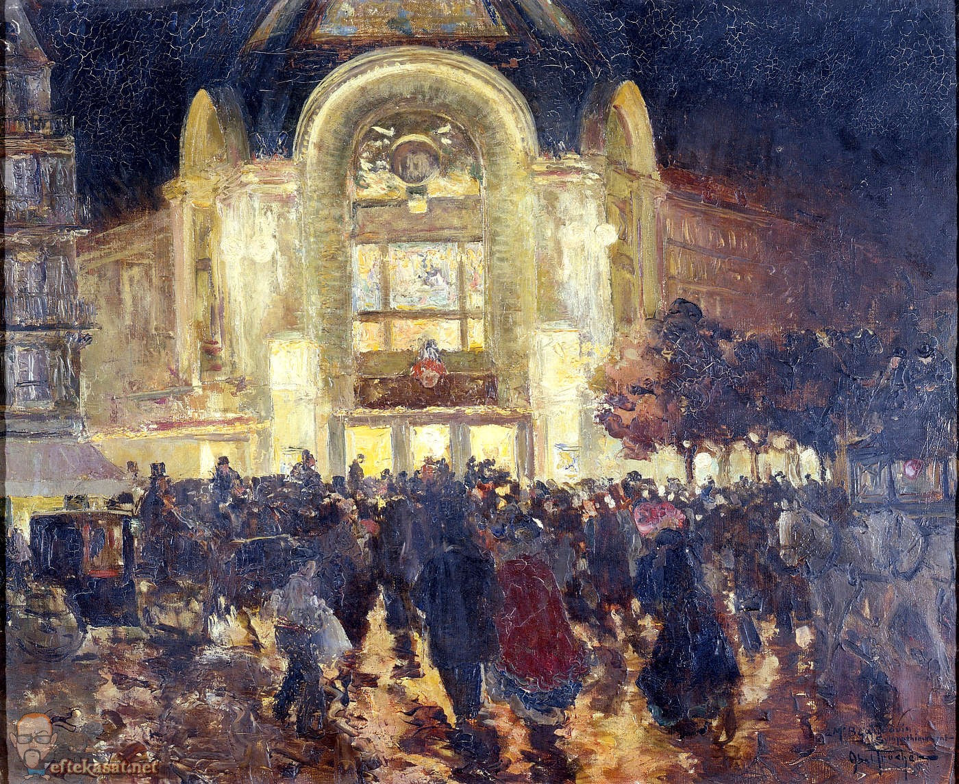 aumont Palace Enlightened in the Night by Louis Abel-Truchet,A3(16x12")Poster