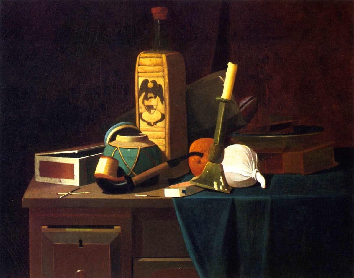 Bottle, Candlestick and Oranges by John Frederick Peto,A3(16x12")Poster