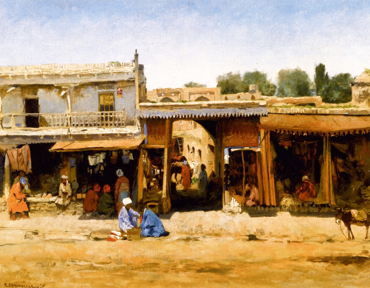 Oriental Market Scene by Sergei Svetoslavsky,A3(16x12")Poster