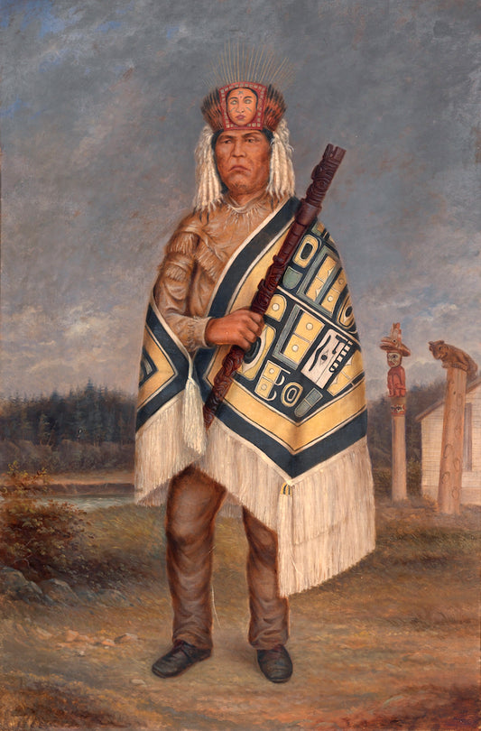 Tlinkit Indian, vintage artwork by Antonio Zeno Shindler, 12x8" (A4) Poster