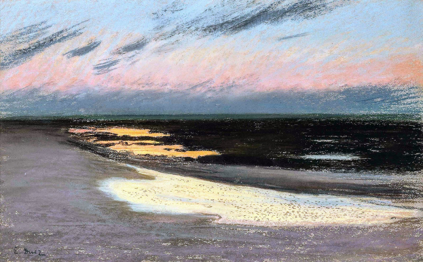 Crepuscule sur la plage, vintage artwork by Ernst-Ange Duez, 12x8" (A4) Poster