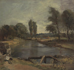 Flatford Lock, vintage artwork by John Constable, 12x8" (A4) Poster