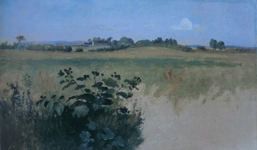 Fields near Aagurup, South of Vejby , vintage artwork by Johan Thomas Lundby e, A3 (16x12") Poster Print