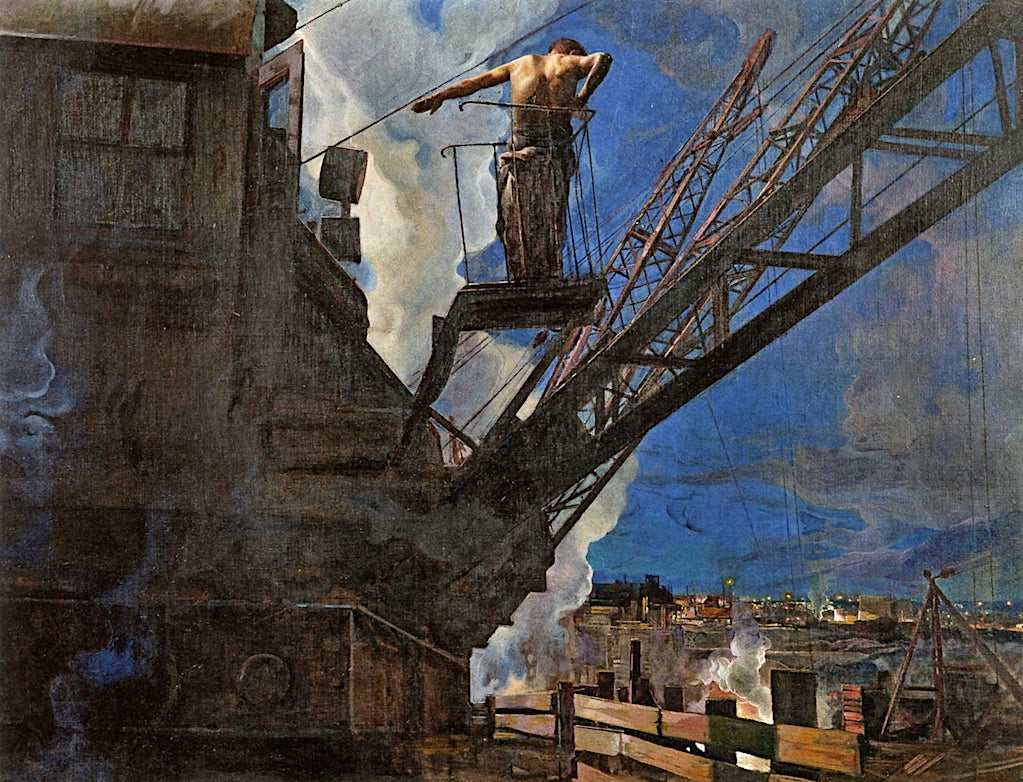 Shock-worker from Dneprostrol by Isaak Brodsky,16x12(A3) Poster