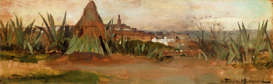 A View of Tangiers, vintage artwork by Maurice Bompard, 12x8" (A4) Poster