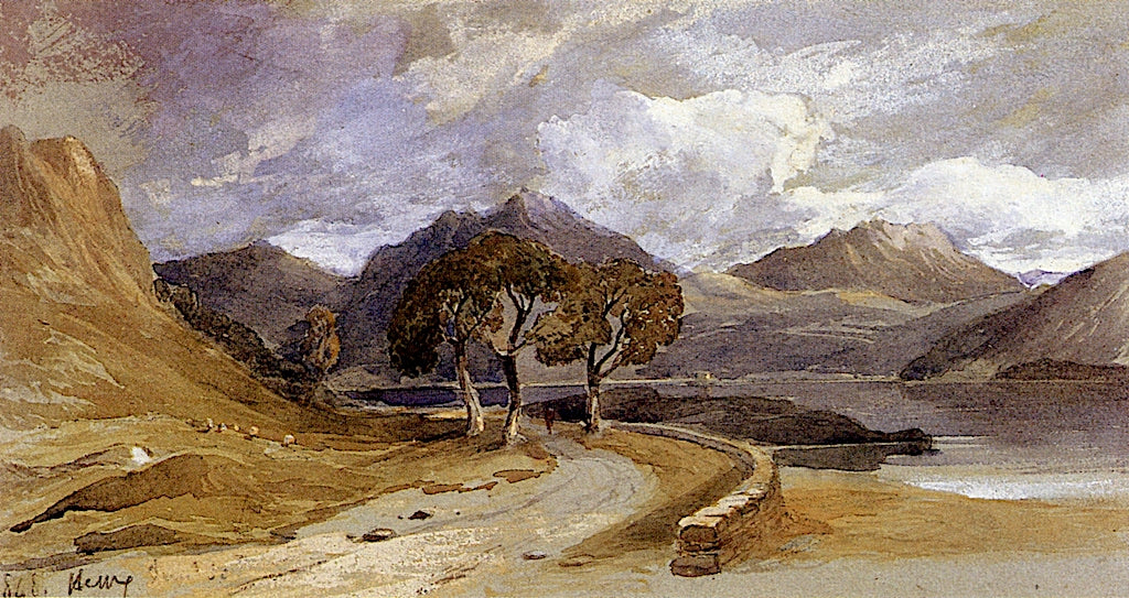 Scene in the Highlands, vintage artwork by Horatio McCulloch, A3 (16x12") Poster Print