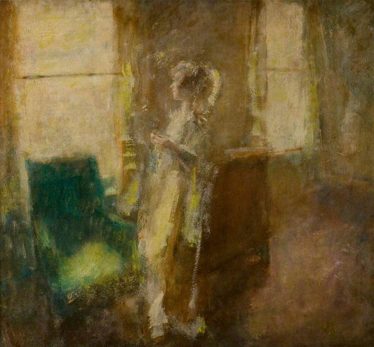The Artist's Wife in an Interior, vintage artwork by Ambrose McEvoy, 12x8" (A4) Poster