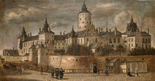 Tre Kronor Castle, Stockholm, vintage artwork by Govert Dircksz. Camphuysen, 12x8" (A4) Poster