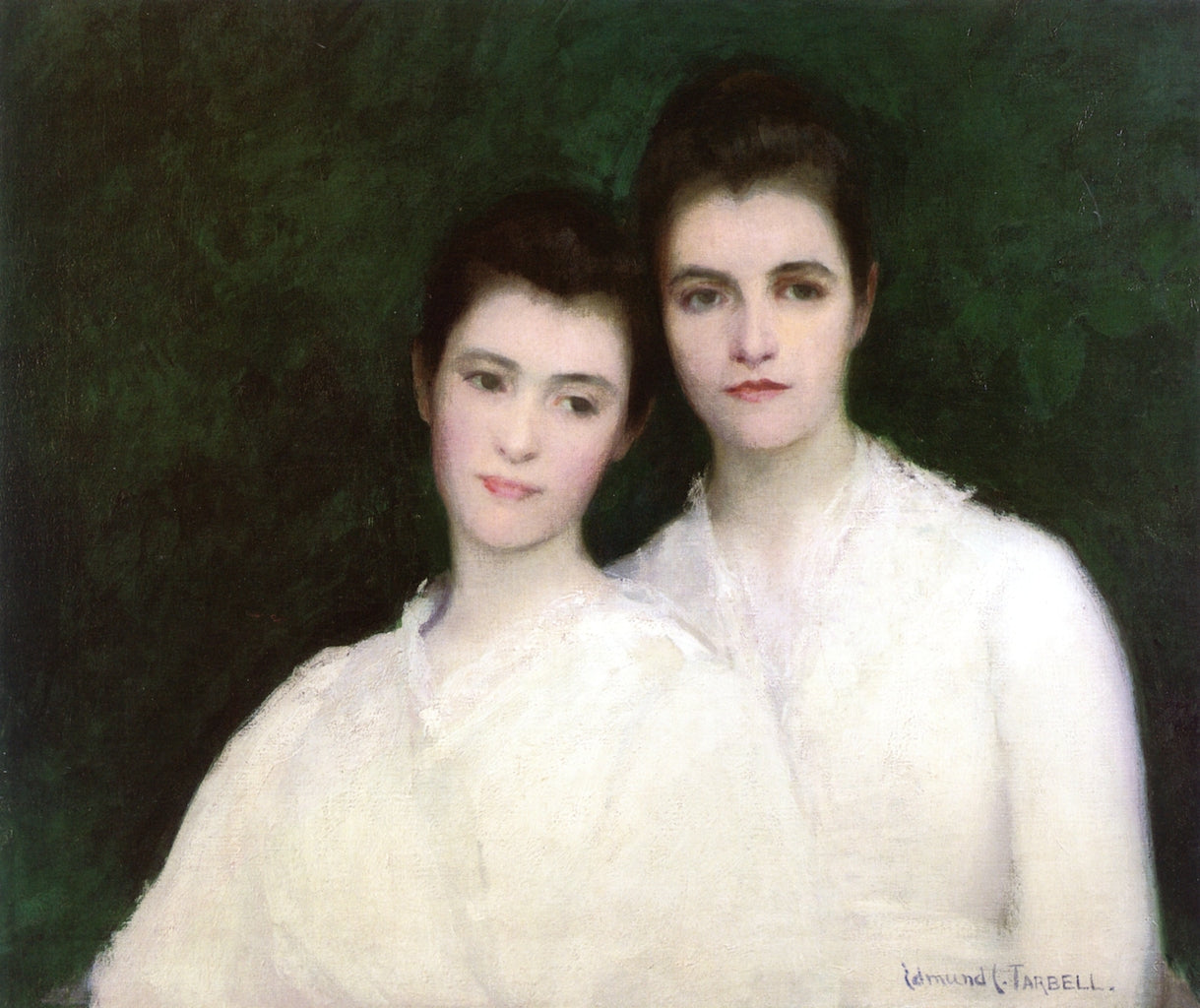 Emeline and Josephine Tarbell (The Artist's Wife and Daughter), vintage artwork by Edmund Tarbell, 12x8" (A4) Poster