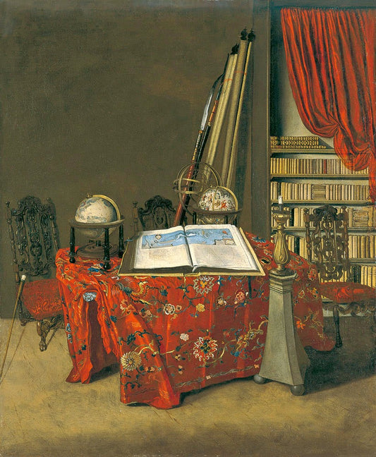 Corner of a Library, vintage artwork by Jan van der Heyden, 12x8" (A4) Poster