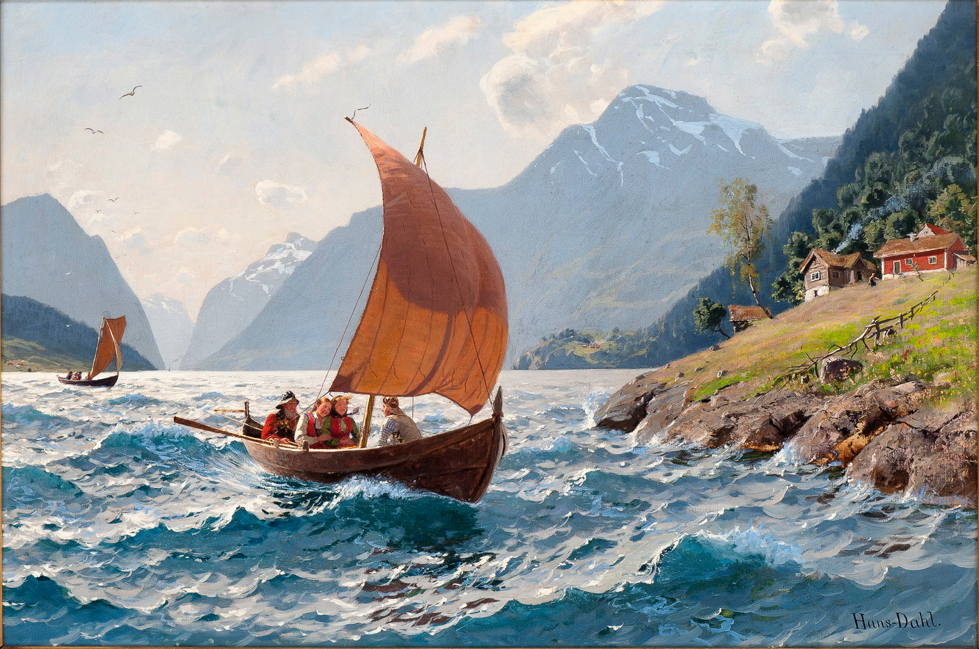 Fresh Breeze, vintage artwork by Hans Dahl, 12x8" (A4) Poster