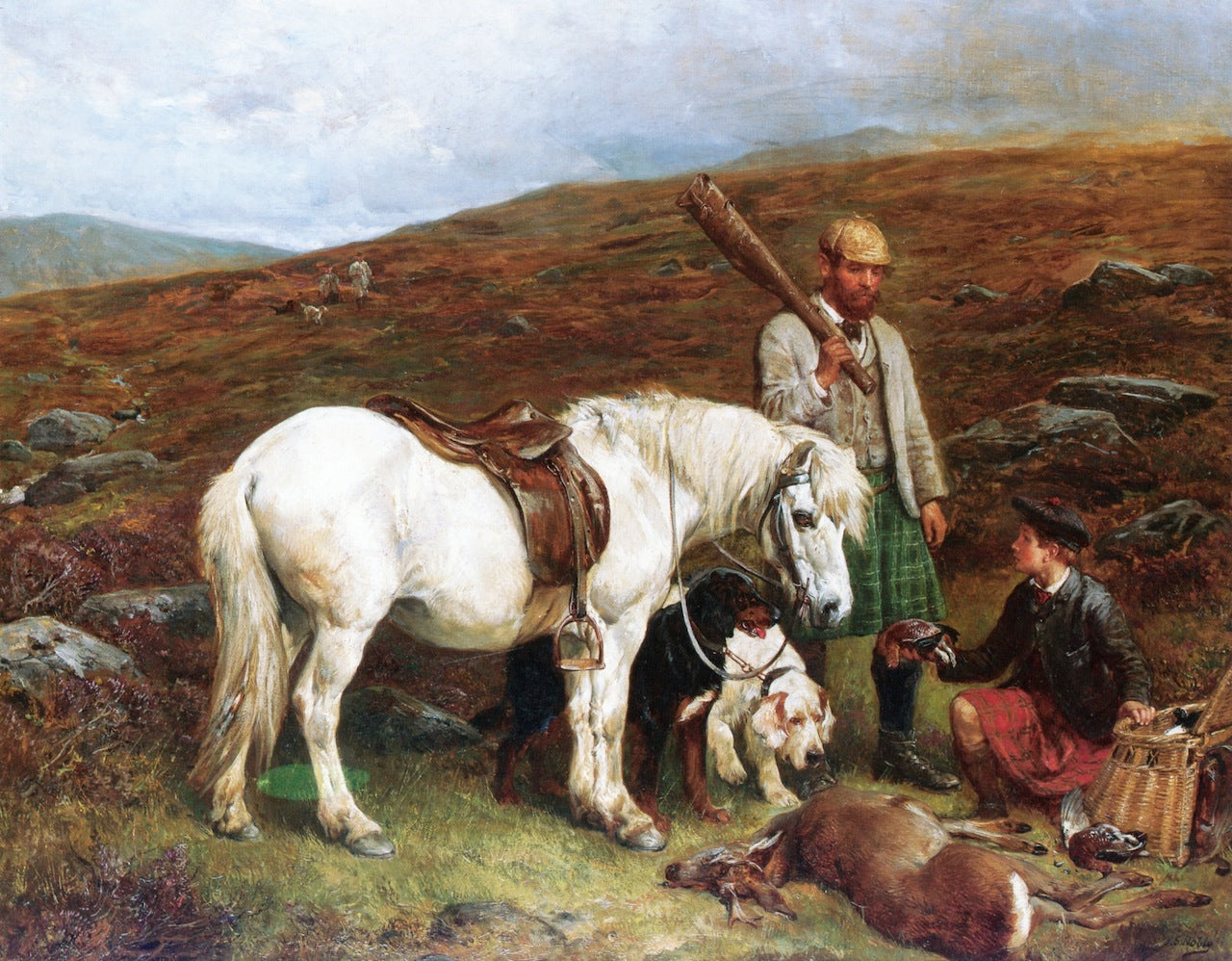 A Day's Hunting, vintage artwork by John Sargent Noble, 12x8" (A4) Poster